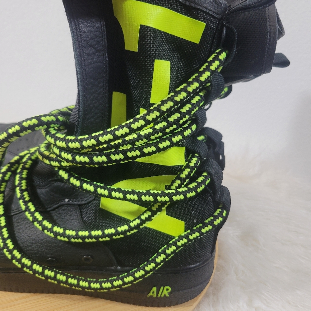 Nike SF Air Force 1 High Black Volt leather high top boots Special Edition - Picture 6 of 9